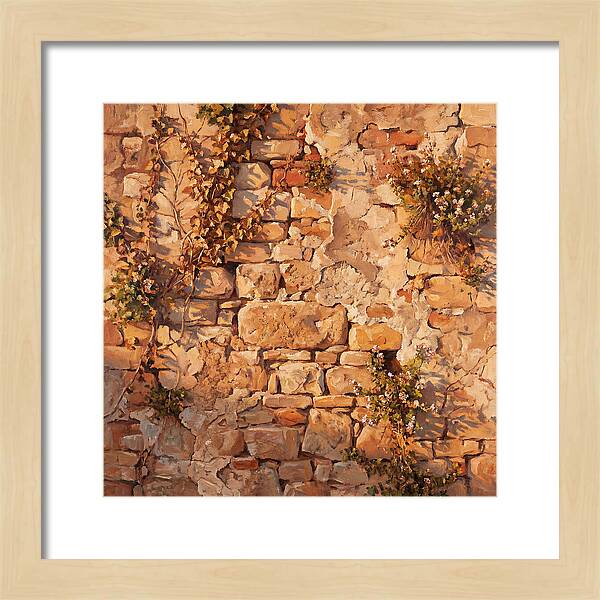 Mediterranean Stone Wall Serenity