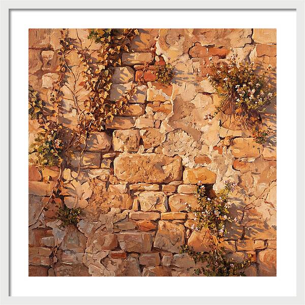 Mediterranean Stone Wall Serenity