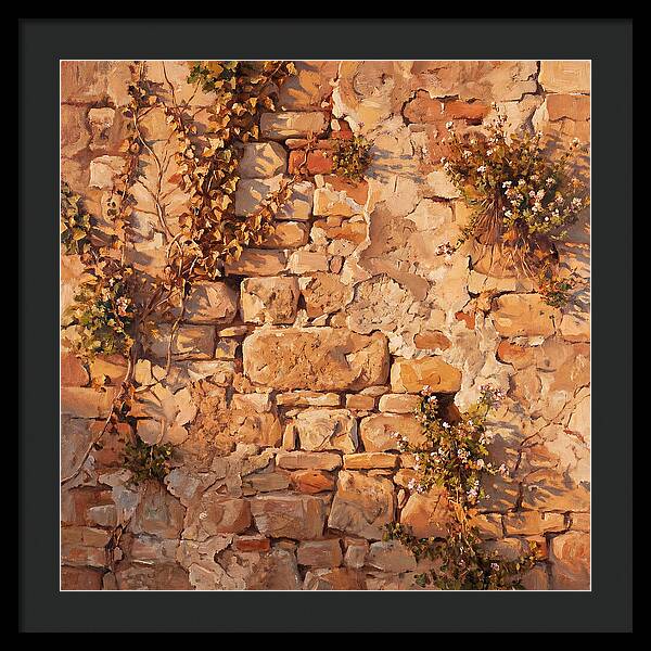 Mediterranean Stone Wall Serenity