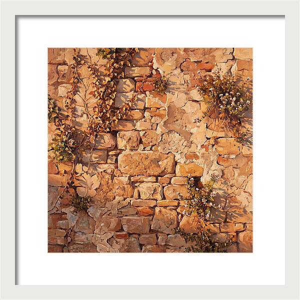 Mediterranean Stone Wall Serenity