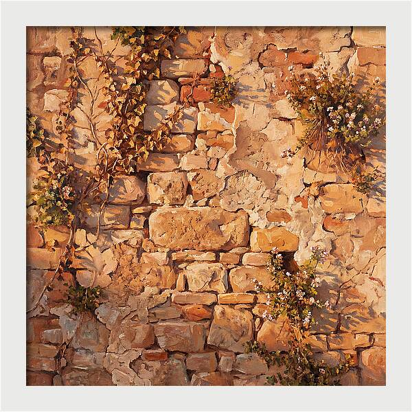 Mediterranean Stone Wall Serenity