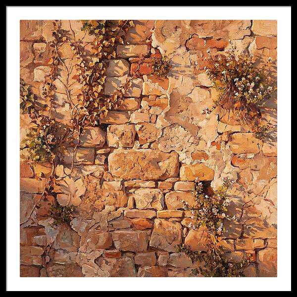 Mediterranean Stone Wall Serenity