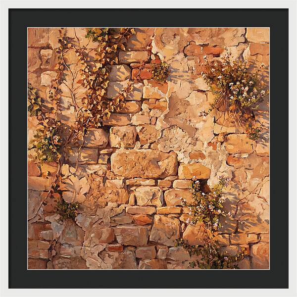 Mediterranean Stone Wall Serenity