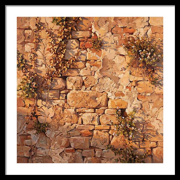 Mediterranean Stone Wall Serenity