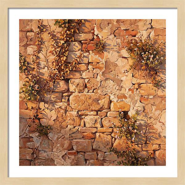 Mediterranean Stone Wall Serenity