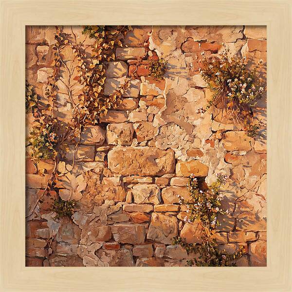 Mediterranean Stone Wall Serenity