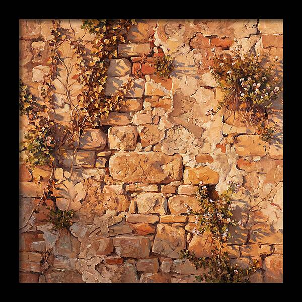 Mediterranean Stone Wall Serenity