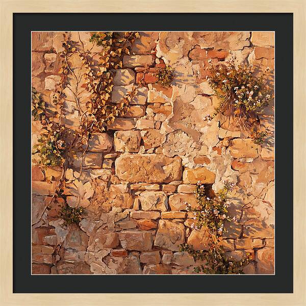 Mediterranean Stone Wall Serenity