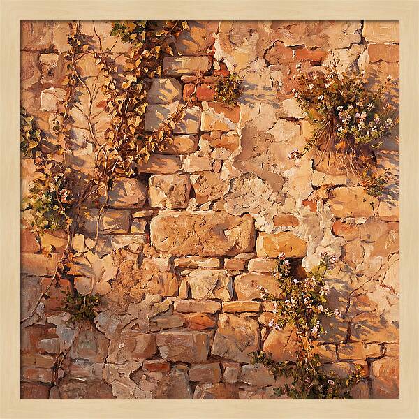 Mediterranean Stone Wall Serenity