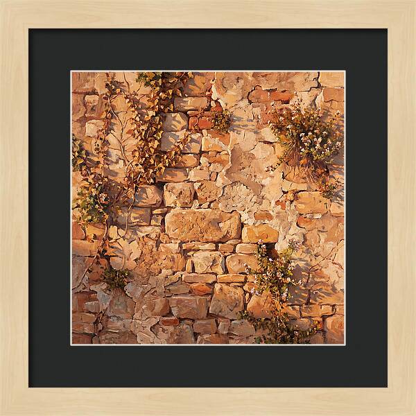Mediterranean Stone Wall Serenity