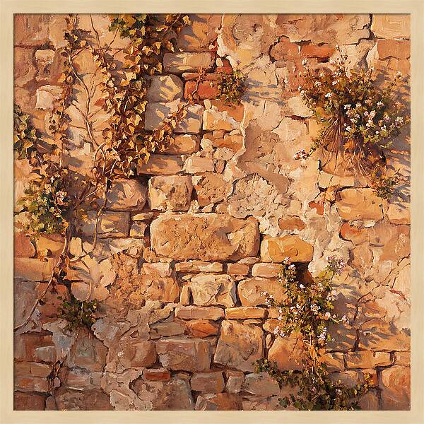 Mediterranean Stone Wall Serenity