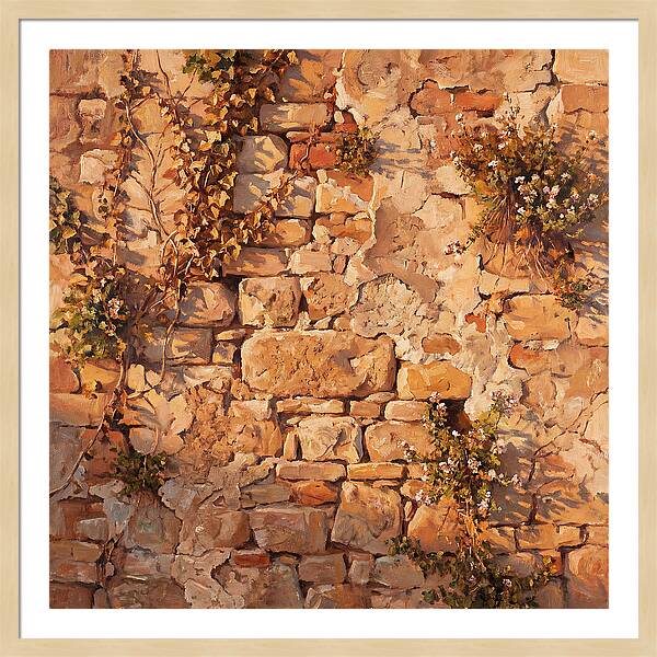 Mediterranean Stone Wall Serenity