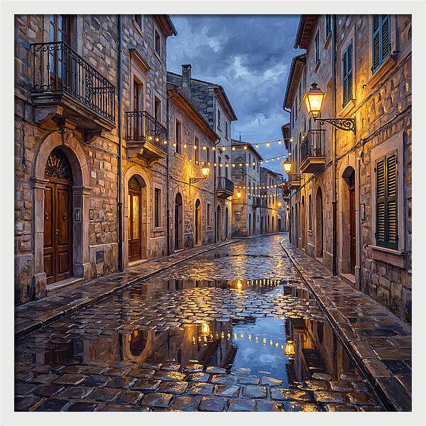 Mediterranean Street After Rain