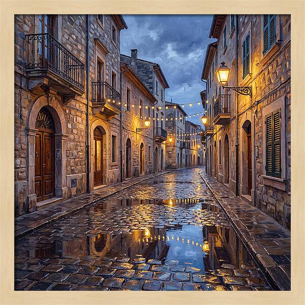 Mediterranean Street After Rain