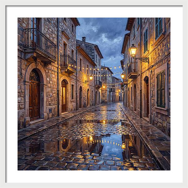 Mediterranean Street After Rain