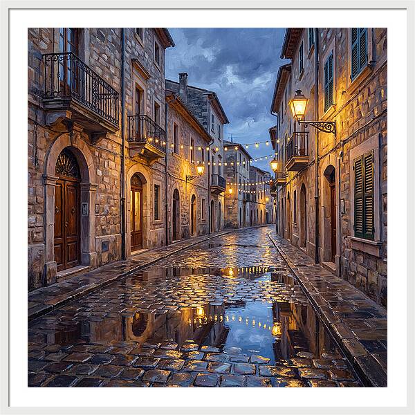 Mediterranean Street After Rain