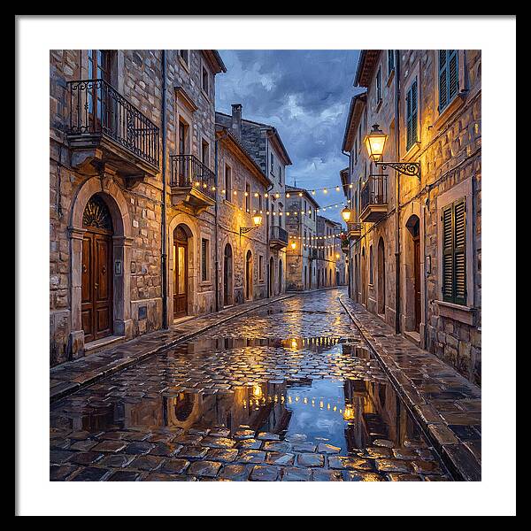 Mediterranean Street After Rain
