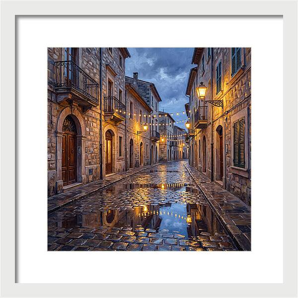 Mediterranean Street After Rain