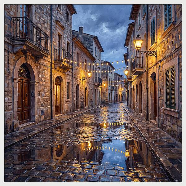 Mediterranean Street After Rain