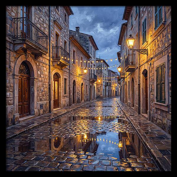 Mediterranean Street After Rain