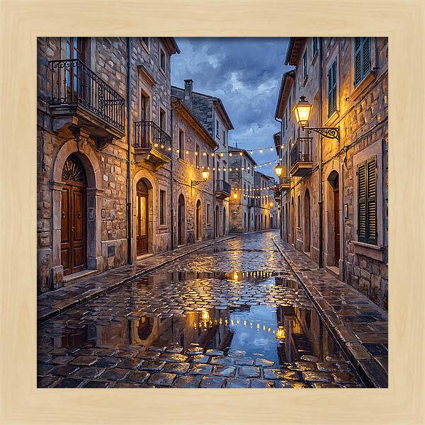 Mediterranean Street After Rain