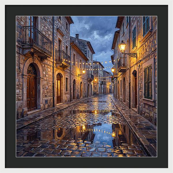 Mediterranean Street After Rain