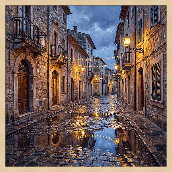 Mediterranean Street After Rain