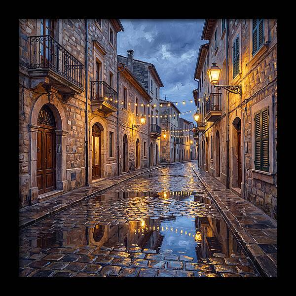 Mediterranean Street After Rain