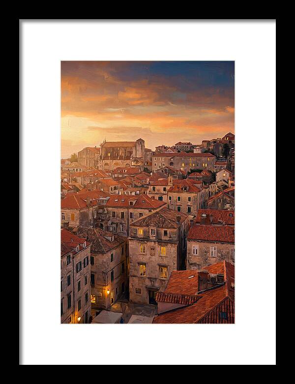 Mediterranean Sunset Over Cityscape