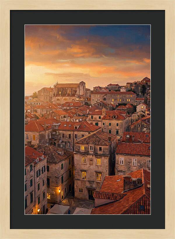 Mediterranean Sunset Over Cityscape