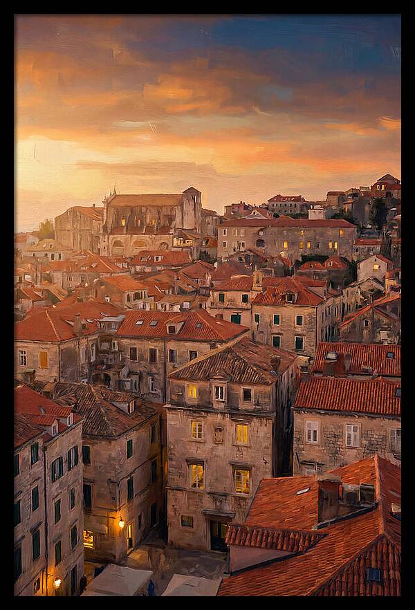 Mediterranean Sunset Over Cityscape