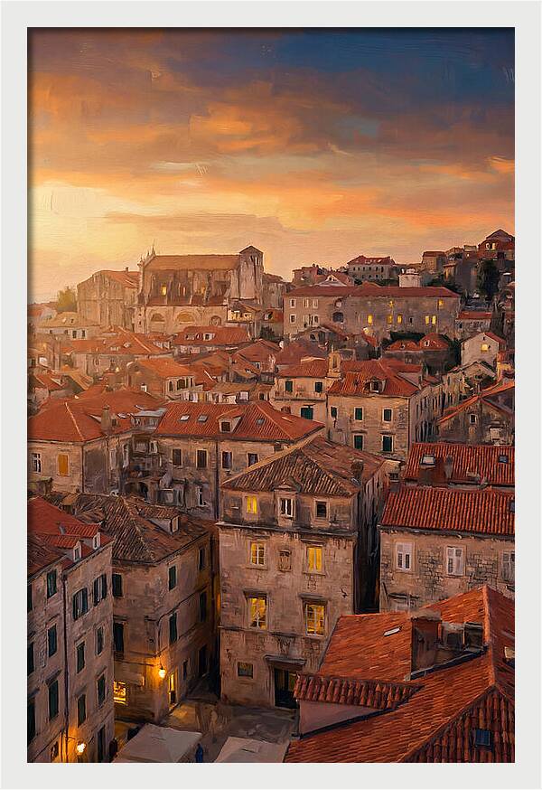 Mediterranean Sunset Over Cityscape