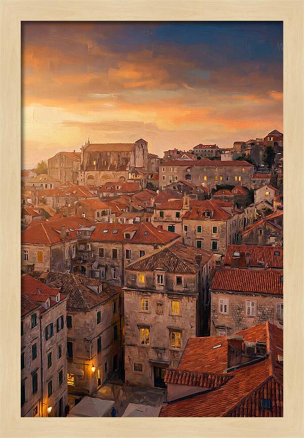 Mediterranean Sunset Over Cityscape
