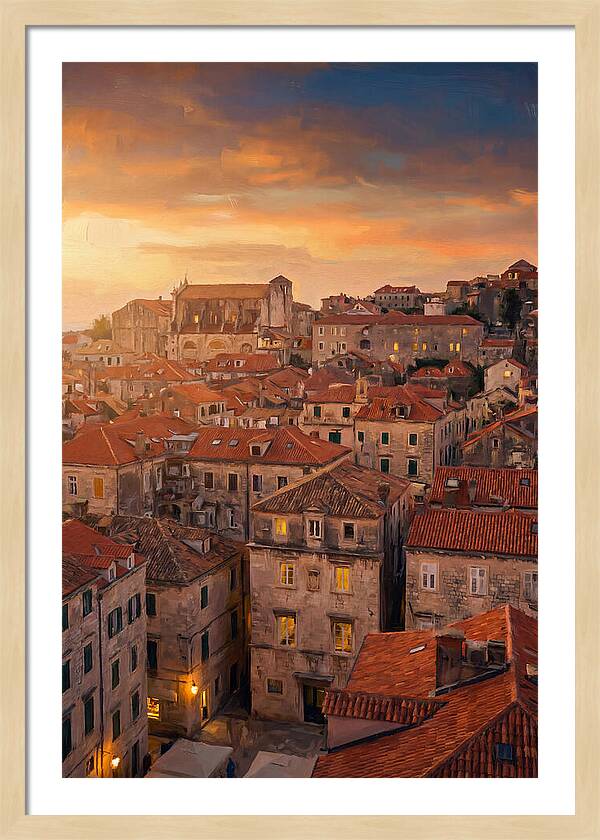 Mediterranean Sunset Over Cityscape