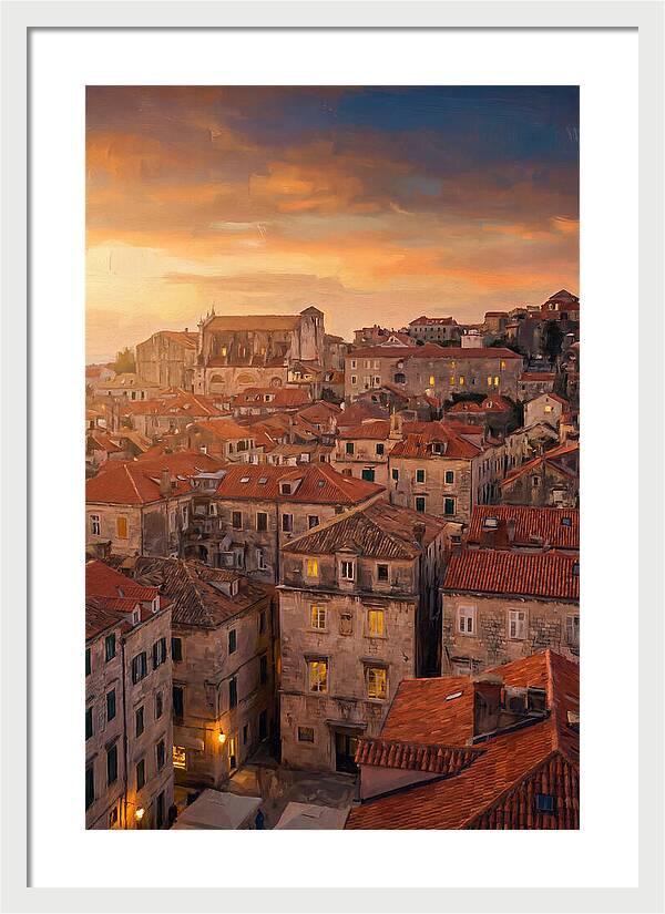 Mediterranean Sunset Over Cityscape