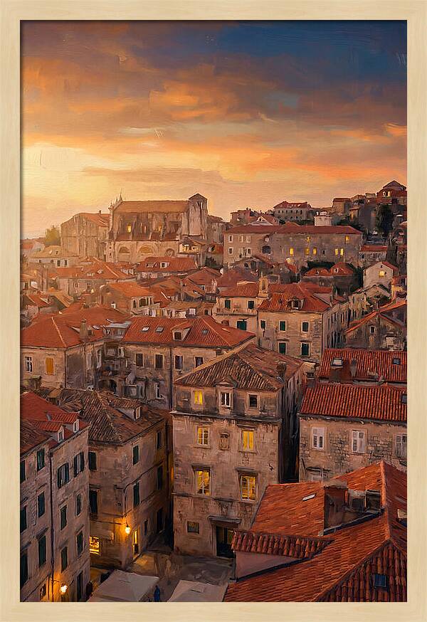 Mediterranean Sunset Over Cityscape