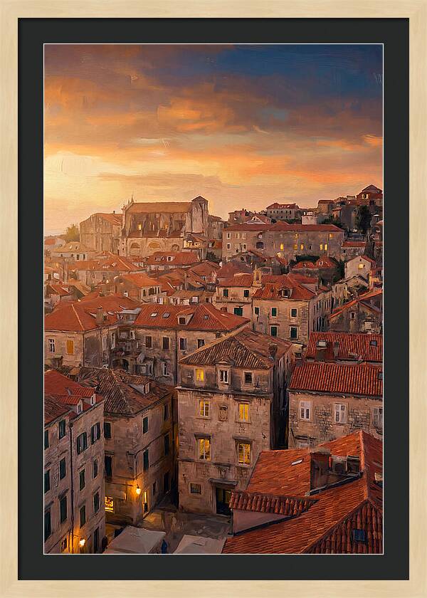 Mediterranean Sunset Over Cityscape
