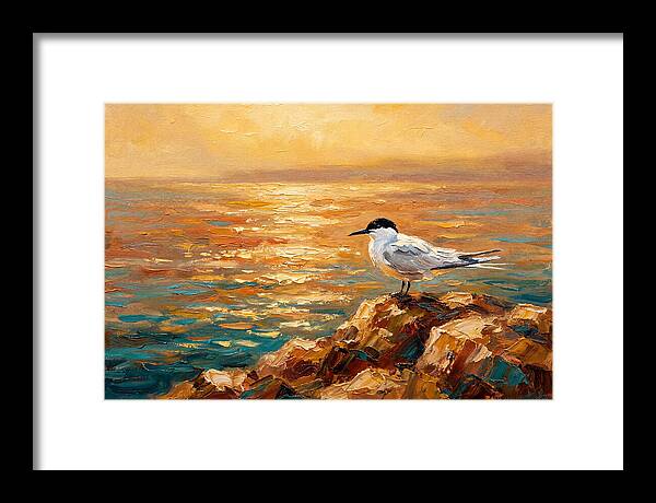 Mediterranean Tern At Sunset