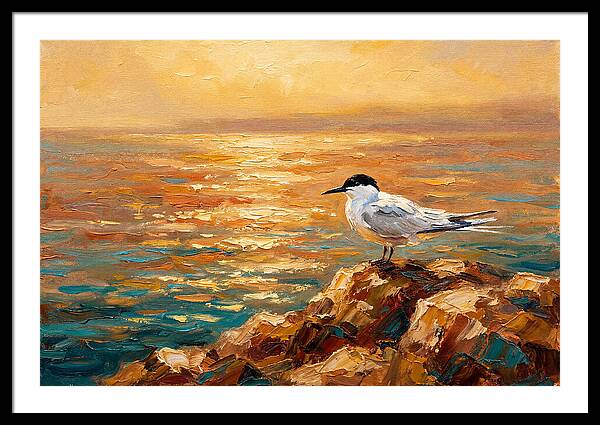 Mediterranean Tern At Sunset