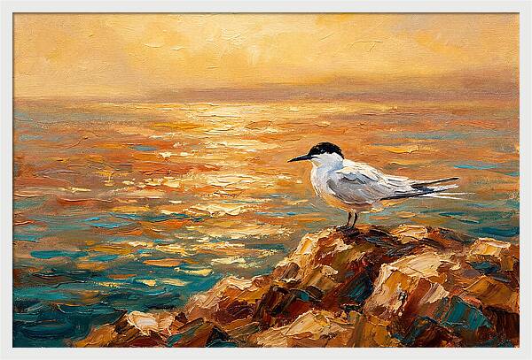 Mediterranean Tern At Sunset