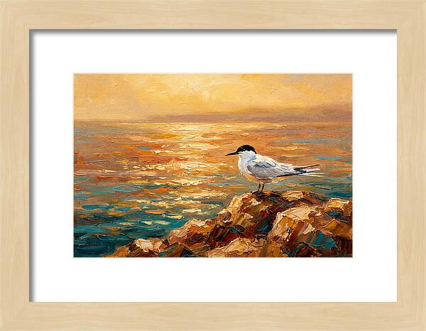 Mediterranean Tern At Sunset