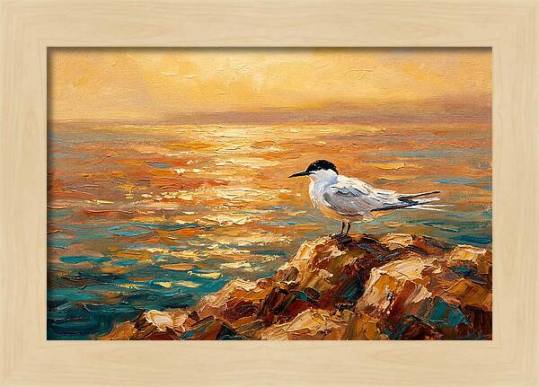 Mediterranean Tern At Sunset