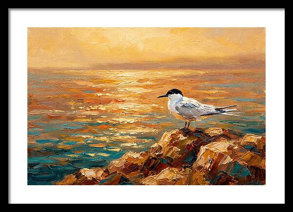 Mediterranean Tern At Sunset