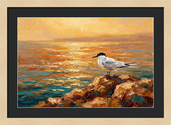 Mediterranean Tern At Sunset