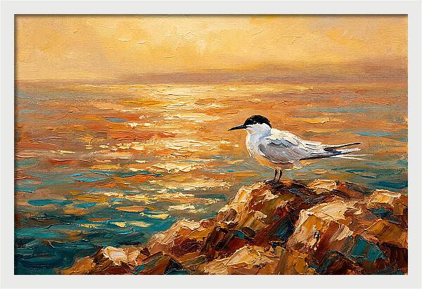 Mediterranean Tern At Sunset