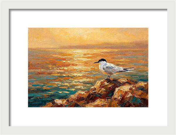 Mediterranean Tern At Sunset