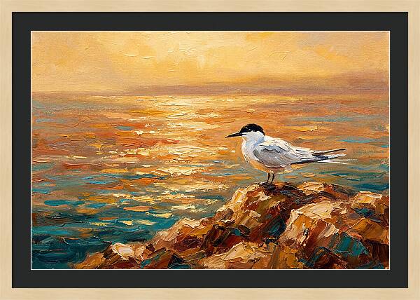 Mediterranean Tern At Sunset