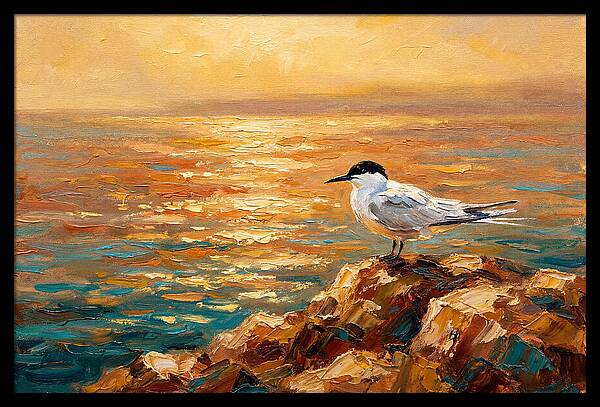 Mediterranean Tern At Sunset