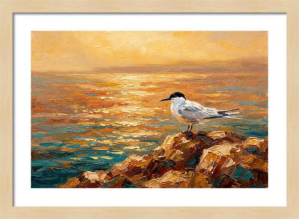 Mediterranean Tern At Sunset