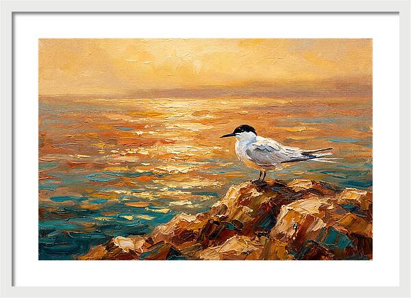 Mediterranean Tern At Sunset